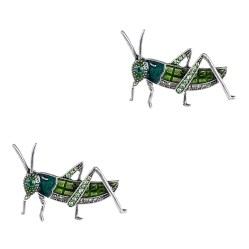 VALICLUD 2St Brosche aus Legierung Cartoon-Corsage Kleidung Schmuck Neuheit Anstecknadeln Kragen Broschennadeln dekorative Brosche Brustnadel Pin-Abzeichen Tier Heuschrecke von VALICLUD