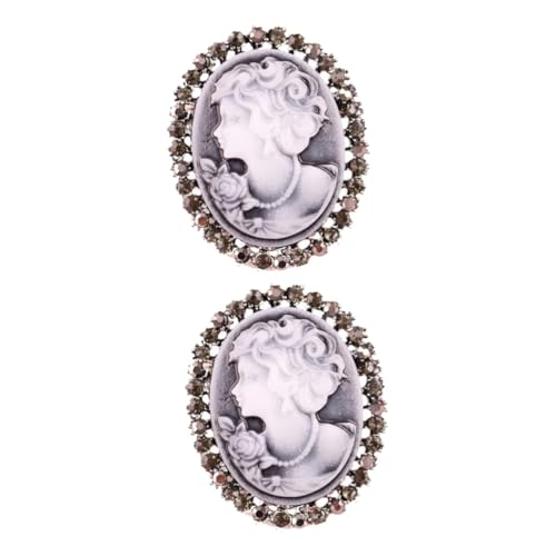 VALICLUD 2St Dame Brosche Geschenkbrosche Cameo-Brosche Broschen für Damen Brosche aus Schmuck Strassstifte Kristallbrosche Frauen Brosche Hochzeit Abzeichen Zubehör Fräulein von VALICLUD