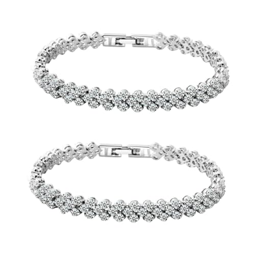 VALICLUD 2St Mode Frauen Armreif Mama Armbänder für Frauen Diamantarmbänder für Frauen armschlinge Strass-Armband erlesener Schmuck Frauen Armband Zirkon Kristall Fräulein von VALICLUD