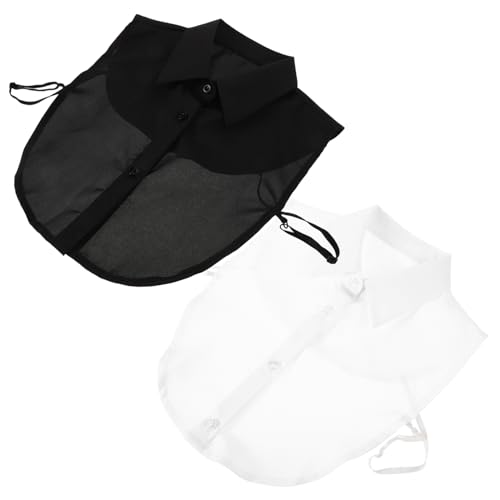 VALICLUD 2 Stück Abnehmbarer Spitzkragen Für Damen Und Herren Falscher Kragen in Schwarz Und Weiß Stilvolles Accessoire Für Hemden Und Kleider Einfach Zu Verwenden Elegantes Design Für von VALICLUD