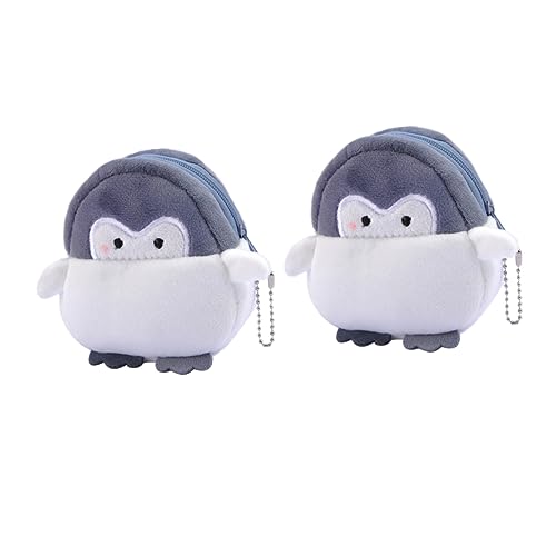VALICLUD 2stücke Pinguin Tasche Plüsch Wechseltasche Münzbörse Mini Aufbewahrungstasche Geldbeutel Cartoon Muster Schlüssel Lippenstift Karten Aufbewahrung von VALICLUD