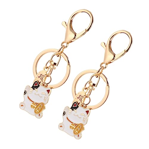 VALICLUD 2St Glückskatze Schlüsselanhänger Katzenfigur Kette Bausatz Katzenuhr katzenanhänger Katzen anhänger hängende Verzierung aus Katzenlegierung Katze Schlüsselanhänger Taschenanhänger von VALICLUD