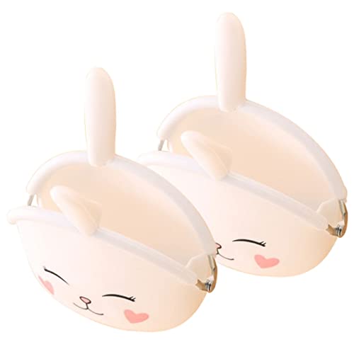 VALICLUD 2stücke Kaninchen-silikon-geldbörse Kleine Silikon-Tasche Für Damen Tragbare Geldbörse Mit Glatter Schnalle Für Reisen Und Shopping Zum Verstauen Von Bargeld Und Münzen von VALICLUD