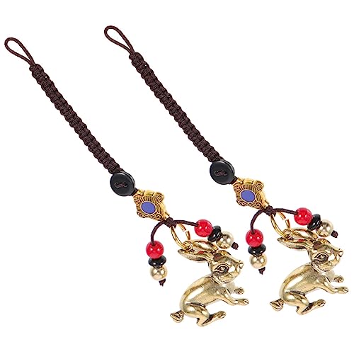 VALICLUD 2St Kaninchen-Verzierung Meerschweinchen Hase Plüsch Niedlich Puppe Hasen zubehör hasenzubehör Kaninchen zubehör Hase Schlüsselanhänger Kaninchen-Schlüsselanhänger- Messing von VALICLUD