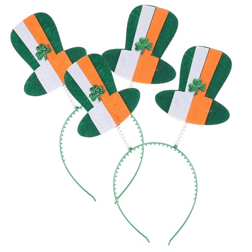 VALICLUD 2stücke Irish Shamrock Hut Stirnbänder Für Patrick's Day Weiße Festtagsaccessoires Zur Feier Und Dekoration Für Partys Und Paraden von VALICLUD