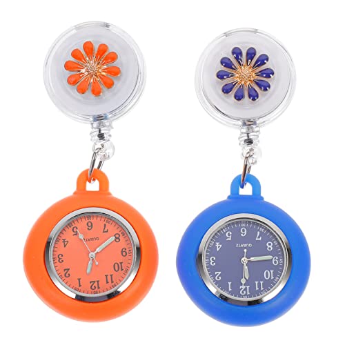 VALICLUD 2stücke Einziehbare Uhr Krankenschwester Taschenuhr Pflegeuhr Hängeuhr Taschenuhr Mit Rückenclip Für Medizinisches Personal von VALICLUD
