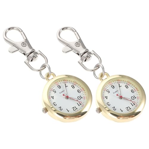 VALICLUD 2stücke Kleine Runde Clip-taschenuhr Mit Stoppuhrfunktion Für Pflegekräfte Tragbare Quarzuhr Mit Brosche Für Männer Und Frauen Medizinische Taschenuhr Ornament Uhr von VALICLUD