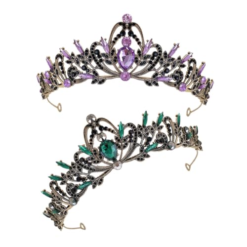 VALICLUD 2stücke Vintage Tiara Mit Funkelnden Strasssteinen Hochzeit Haaraccessoires Braut Diadem Für Besondere Anlässe Purpur von VALICLUD