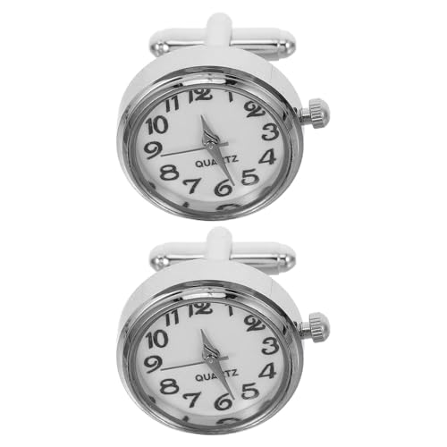 VALICLUD 2stücke Herren Manschettenknöpfe Aus Edelstahl Kreative Uhrwerk Design Manschettenknöpfe Für Hemden Accessoires Für Formelle Anlässe von VALICLUD