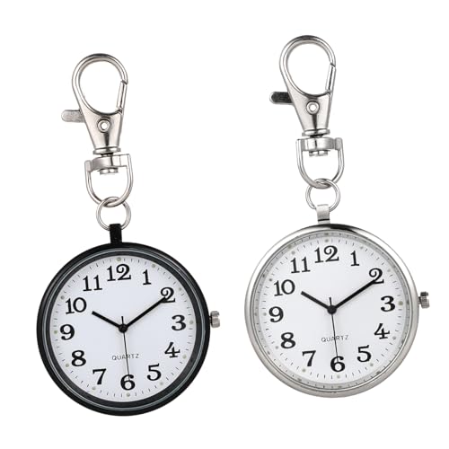 VALICLUD 2stücke Quarzuhr Schlüsselanhänger Krankenschwester Taschenuhr Frauen Hängende Uhr Tragbar Für Pflegekräfte Ärzte Studierende Prüfung von VALICLUD