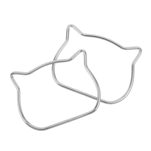 VALICLUD 2St Ring mit Katzenkopf-Taschengriff Taschengriffe ersetzen Verschlüsse Katzenkopf Handgriffe DIY Taschen Zubehör Handtaschengriffe aus Metall Griff für Tasche Silver von VALICLUD