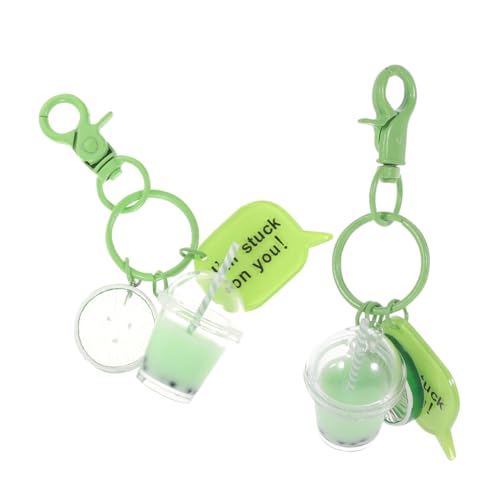 VALICLUD Einzigartiger Schlüsselanhänger Mit Schwimmendem Treibsand-Bubble-Tea- Mini-Becher-Design Für Rucksack-Dekoration Stilvolles Grün von VALICLUD