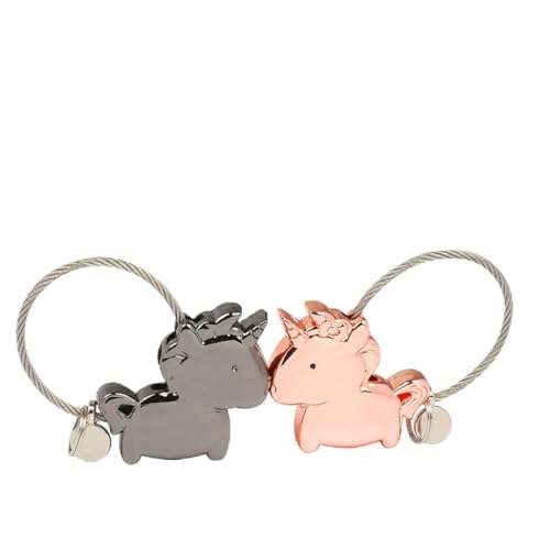 VALICLUD 2stücke Einhorn Schlüsselanhänger Für Dekorative Und Kreative Schlüsselringe Mit Magnet Geschenkset Roségold Für Liebhaber Und Besondere Anlässe von VALICLUD