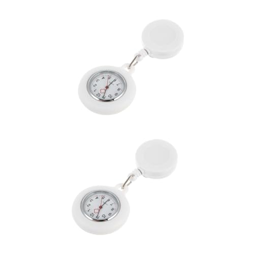 VALICLUD 2stücke Unisex -Uhr Mit Clip Einziehbar Praktische Schwesternuhr Für Pflegekräfte Leicht Zu Reinigen Dank Abnehmbarem Silikonüberzug von VALICLUD