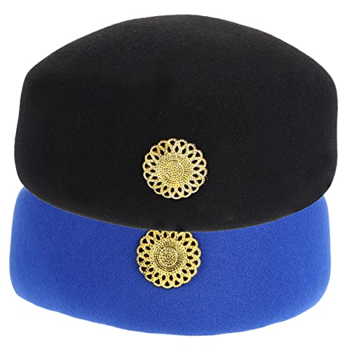 VALICLUD 2stücke Stewardessenhut Aus Filz Für Party-cosplay-hut Stewardessen-zubehör Hutdekor Zubehör Für Kostümpartys von VALICLUD