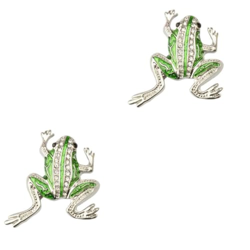 VALICLUD 2St Stifte Brosche aus Zinklegierung schwarzer Halstuch Kaninchenarmband für Frauen Attraktive Brosche grüne Brosche Anstecknadel mit Tiermotiv Strassbrosche Revers Partei-Emblem von VALICLUD