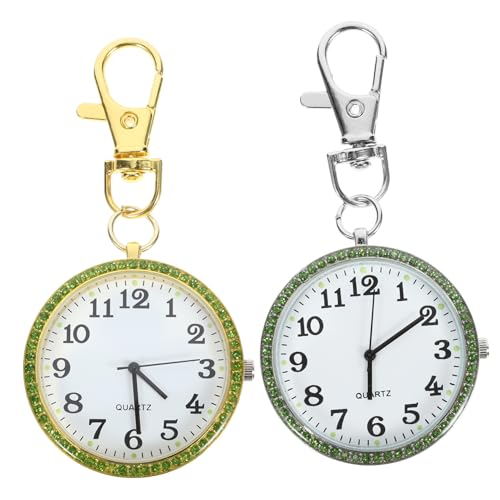 VALICLUD 2st Taschenuhr Arzt Taschenrevers Uhr Kristall Damen Medaillons Ringuhren Abzeichenuhr. Tragbare Uhr Betrachten Vater Geschenke Papa Geburtstagsgeschenk Kind Zinklegierung Junge von VALICLUD