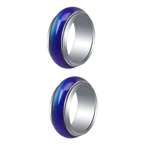 VALICLUD 2St Thermochromer Ring Modeschmuck für Damen Ring für Frauen Damenschmuck Stimmungsschmuck Herrenringe weihnachtsgeschenke weihnachtspräsente Stimmungsringe Gefühlsring Kupfer von VALICLUD