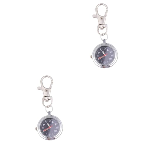 VALICLUD 2stücke Schlüsselanhänger Taschenuhr Mit Großem Ziffernblatt Quarz-Uhr Für Junge Mädchen Männer Und Leuchtende Zeiger Tragbar Und Praktisch Für Senioren von VALICLUD