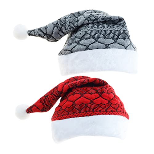 VALICLUD 2stücke Santa Weihnachtsmütze Für Erwachsene Komfortable Strickmütze Mit Weichem Plüschfutter Für Weihnachtsfeiern Karneval Und Festliche Anlässe Einheitliche von VALICLUD