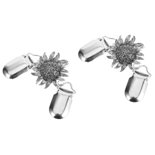 VALICLUD 2St geblümter Cardigan-Kragenclip Kleiderverschlüsse Frauen kleiden Clip Schalklammern haar spangen haarclips Mini-Haarspangen Damen Cardigan Verschluss Umhangverschluss Metall von VALICLUD