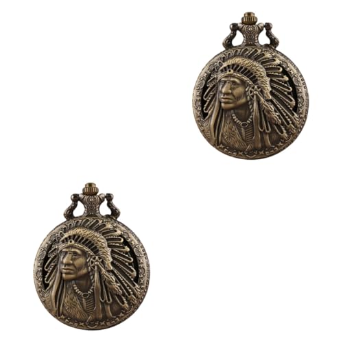 VALICLUD 2stücke Vintage Quarz Taschenuhr Retro Kettenuhr Aus Antikes Design Für Damen Und Herren Für Freunde Und Familie Stilvolle Uhr Für Jeden Anlass von VALICLUD