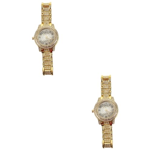 VALICLUD 2stücke Elegante Herren-Armbanduhr Mit Diamanten Verstellbarem Metallarmband Klassische Uhr Für Business Und Alltag Stilvolles Design Einzigartiges Für Besondere Anlässe von VALICLUD