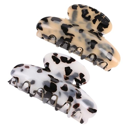 VALICLUD 2stücke Haarspange Aus Acryl Mit Marmormuster Große Weiße Haarklammer Haarschmuck Für Damen Und Mädchen Glatt Und Haarschonend von VALICLUD