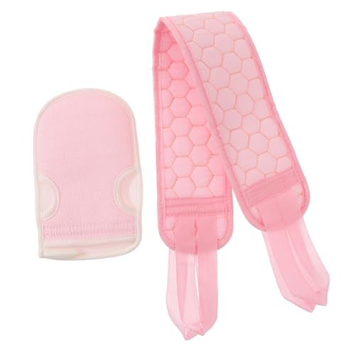 VALICLUD 2stücke Dusche Rückenschrubber Mit Badetuch Rückenbadetuch Rückenziehtuch Reibetuch Und Rückenduschhandschuhe Zum Körper Peeling Und Haut Massage von VALICLUD