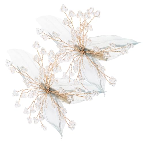 VALICLUD 2 Stücke Grüner Blatt Haarspange im Kristallstil für Damen Hochzeits Kopfschmuck Leichtes Design Haarnadel für Partys und Besondere Anlässe von VALICLUD