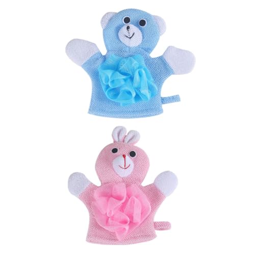 VALICLUD 2Stücke Cartoon Bad Peeling Handtücher für Bequemes Badewäsche Tool aus Hochwertigem Material Rabbit Blaues für Effektive Hautreinigung und Schaumverwendung von VALICLUD