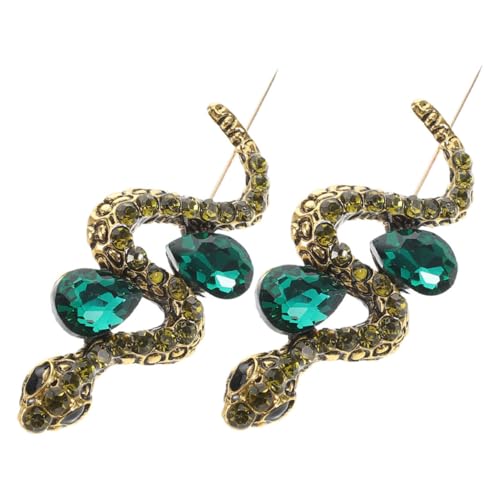 VALICLUD 2stücke Schlange Brosche Mit Strass Für Mantel Herren Damen Schlangen-anstecknadel Als Tierschmucknadel Für Bankett Und Alltag Leicht Anzustecken von VALICLUD