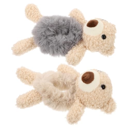 VALICLUD 2stücke Bär Geformte Haarringe Plüsch Haarseile Mädchen Haarbänder Für Alltag von VALICLUD