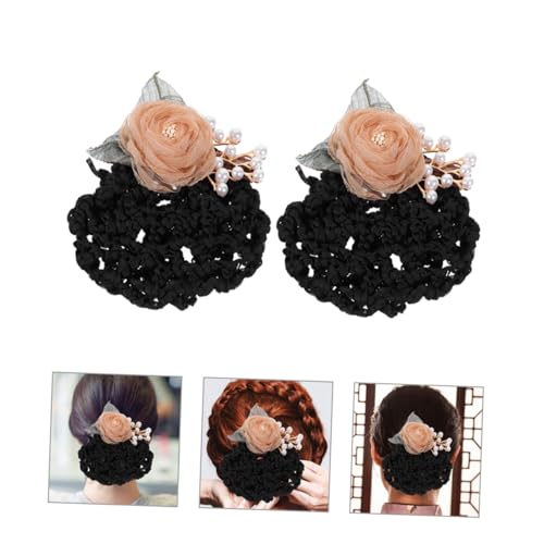 VALICLUD 2stücke Blumen-haarnetz-clip Für Damen Dutt-haarnetz-abdeckung Mit Blumendekor Haar-dutt-clip Für Party Und Alltag Praktische von VALICLUD