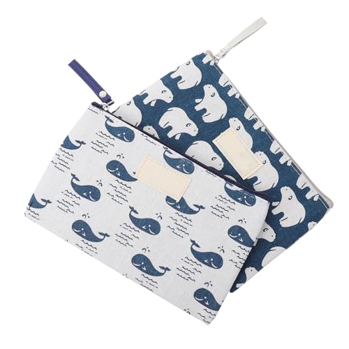 VALICLUD 2stücke Kosmetik-Aufbewahrungstasche Aus Canvas Für Reisen Mehrzweck-Make-up-Tasche Mit Reißverschluss Tragbare Reise-waschbeutel Für Damen Und Mädchen von VALICLUD