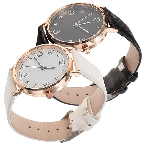 VALICLUD Quarzuhr Für Damen Mit Pu Lederarmband Modische Damenarmbanduhr in Schwarz Und Weiß Stilvolle Armbanduhr Für Frauen Freizeituhren Für Mädchen Atemberaubendes Design von VALICLUD
