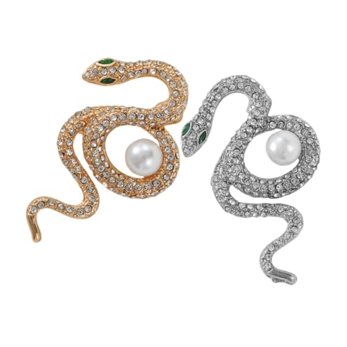 VALICLUD 2Stücke Strass Schlangen Brosche Retro Tierbroschen für Pullover Anzüge Dekorative Brosche mit Einzigartigem Schlangendesign für Outfit von VALICLUD