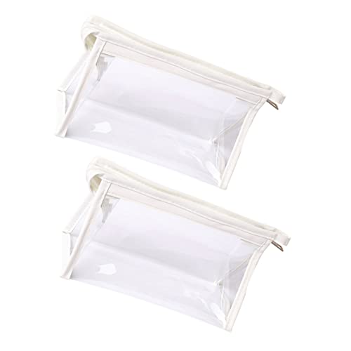 VALICLUD 2stücke Transparente Make-up-Tasche Mit Großem Fassungsvermögen Tragbare Kosmetiktasche Aus Hochwertigem Material Praktische Stifttasche Für Schreibwaren Und Kleine von VALICLUD