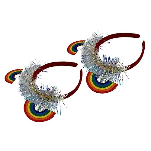VALICLUD 2er Set Regenbogen Stirnbänder Pride Haaraccessoires Für Damen Und Herren Bunte Haarschmuck Für Festivals Partys Und Besondere Anlässe Langlebiges Material von VALICLUD