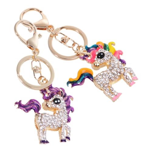 VALICLUD 2stücke Glitzer Einhorn Schlüsselanhänger Mit Rhinestones Für Taschen Und Rucksäcke Süßes Charms Für Mädchen Funkelnde Schlüsselbund Accessoire Für von VALICLUD