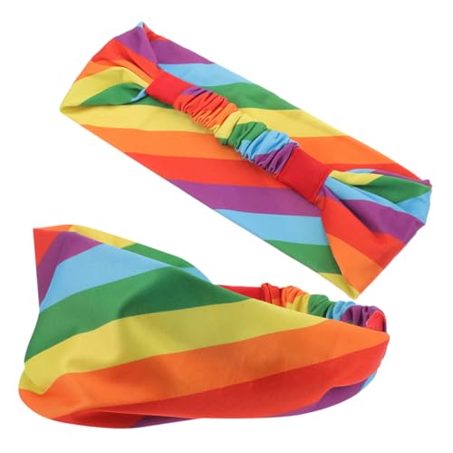 VALICLUD 2stücke Regenbogen-stirnbänder Schweißableitend Für Sport Atmungsaktiv Für Fitness Und Yoga Bunte Stirnbänder Für Männer Und Frauen Für Training Und Outdoor-aktivitäten von VALICLUD