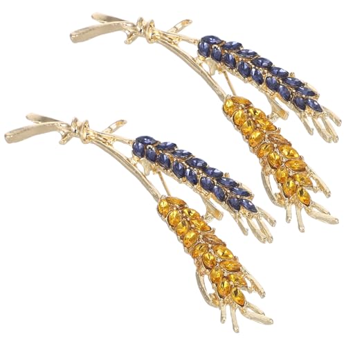 VALICLUD 2pcs Einzigartige Weizenohr Pin Chic Strass Brosche Rustikale Etikett Pin Strass Brooch Pin Zartes Outfit Brosche Party Brosche Dekorative Kleidung Pin von VALICLUD