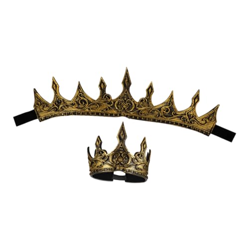 VALICLUD 2pcs Pu Foam 3d King Crown Handwerkskunst Prob -kostümzubehör Themed Events Angebot Halloween Kostümzubehör Accessoire von VALICLUD