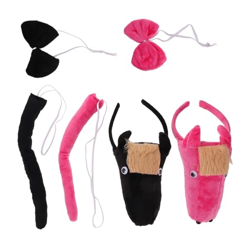 VALICLUD 2sätze Pferdeohren-stirnband Pferdeschwanz Und Fliege-set Für Erwachsene Tierkostüm-zubehör Für Dschungel-partys Und Halloween-cosplay von VALICLUD