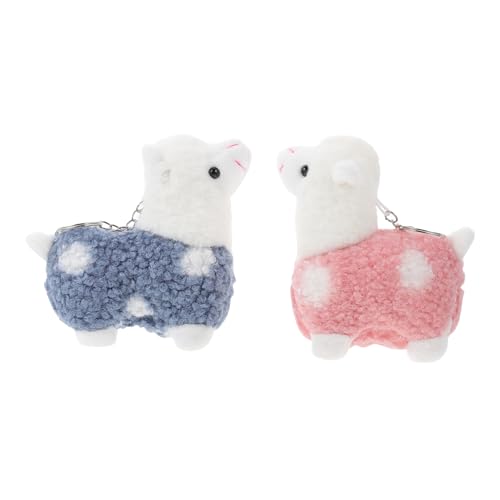 VALICLUD 2 Stücke Modische Alpaka Spielzeug Schlüsselanhänger Weiche Hängende Entzückende Charme Schlüsselring Dekorationen Zufällige Farbe von VALICLUD