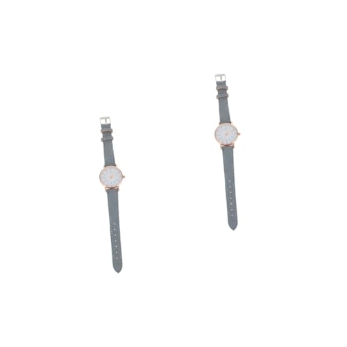 VALICLUD 2stücke Damen Armbanduhr Mit Pu-lederarmband Elegante Quarzuhr Für Frauen Freizeit Und Casual-Look Modisches Design Klassischer Farbe Für Jeden Anlass von VALICLUD