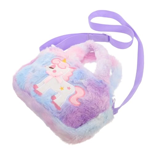 VALICLUD 2St Einhorn-Tasche entzückende Plüschhandtasche Einhorn-Geldbörse für Mädchen Handtasche für kleine Mädchen Kinder Geldbörse Umhängetasche für Teenager-Mädchen Taschen für Mädchen von VALICLUD