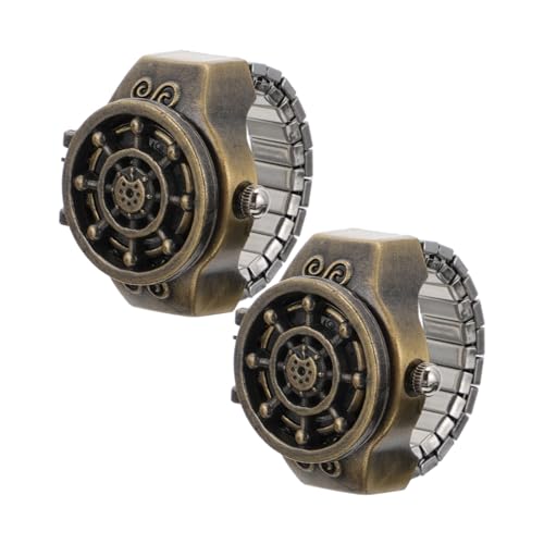 VALICLUD 2st Geisterkopf-ringuhr Silberne Uhr Golduhren Für Herren Herrenuhr s Digitaluhr Uhr Mit Elastischem Schiedsrichter Uhr Uhren Uhr Mit Wecker Mini-Uhr Zinklegierung von VALICLUD