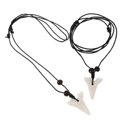 VALICLUD 2Stücke Haifischzahn-halskette Unisex Dekorativer Anhänger Resin Vielseitig Tragbar für Männer und Frauen für Partys und Alltag Einzigartiges Design von VALICLUD
