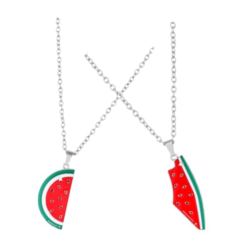 VALICLUD 2stücke Melonen Halskette Für Damen Wassermelonen Anhänger Kette Schmuck Für Frauen Und Mädchen Strand Hochzeit Geburtstag Party Accessoires Mit Verlängerungskette von VALICLUD